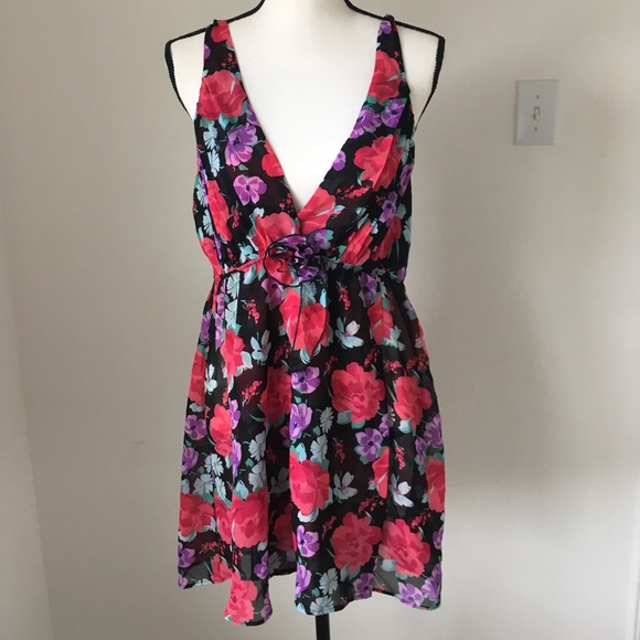 Flora Nikrooz Floral Robe & Chemise / Size XL - Picture 2 of 8